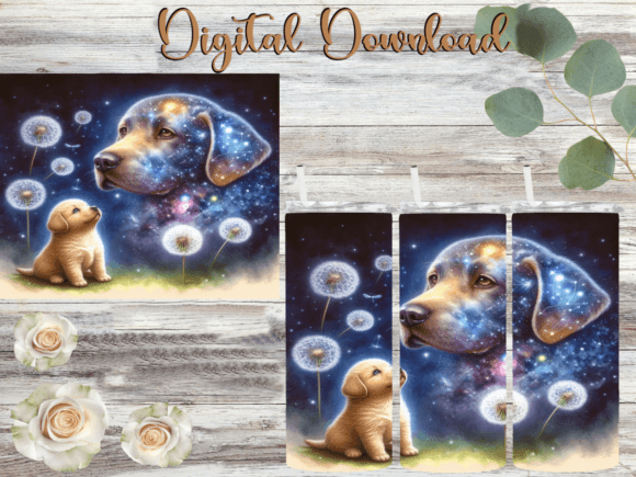 Dandelion Dog Puppy Tumbler Background Graphics