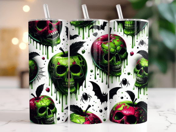 Scary Poison Apple 20oz Tumbler Wrap PNG