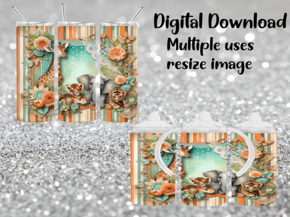 Zoo Jungle Animals Tumbler Background Graphics